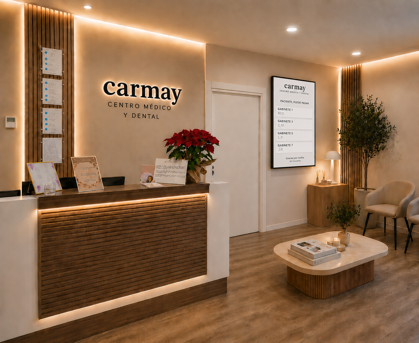 Recepción del centro médico Carmay
